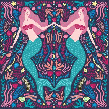Mermaids - greetings card