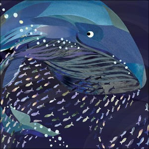 Whale - greetings card