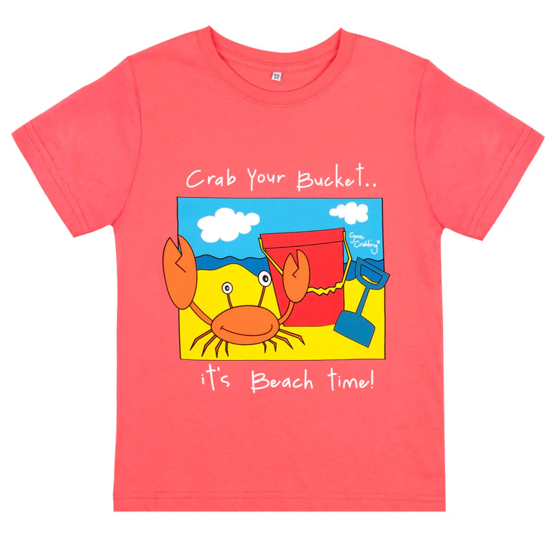 Crab Your Bucket...Its Beach Time! Kids Tee