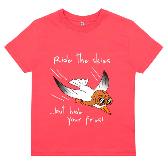 Ride the skies...but hide your fries Kids tee