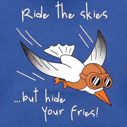 Ride the skies...but hide your fries Kids Hoodie