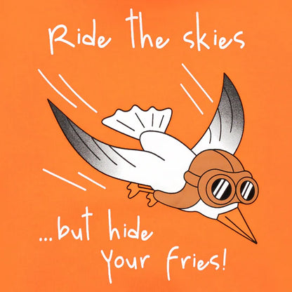 Ride the skies...but hide your fries Kids Hoodie
